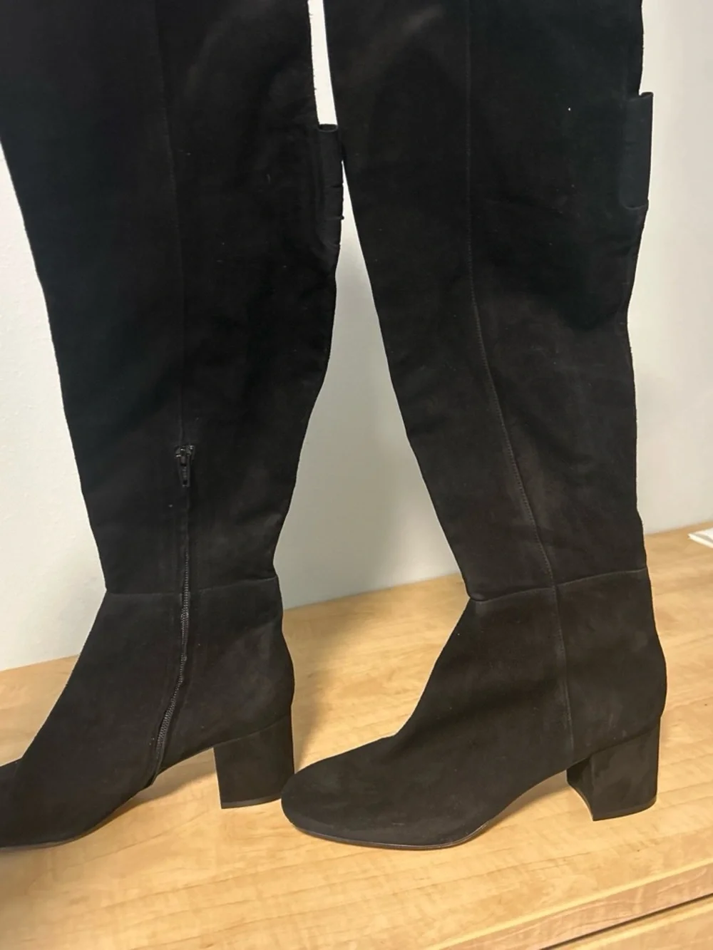 Halogen Black Over-the-Knee Suede Block Heel Boots